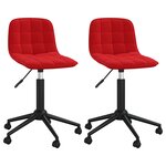 vidaXL Chaises à manger pivotantes lot de 2 rouge bordeaux velours