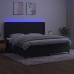 vidaXL Sommier à lattes de lit matelas et LED Noir 200x200 cm Velours