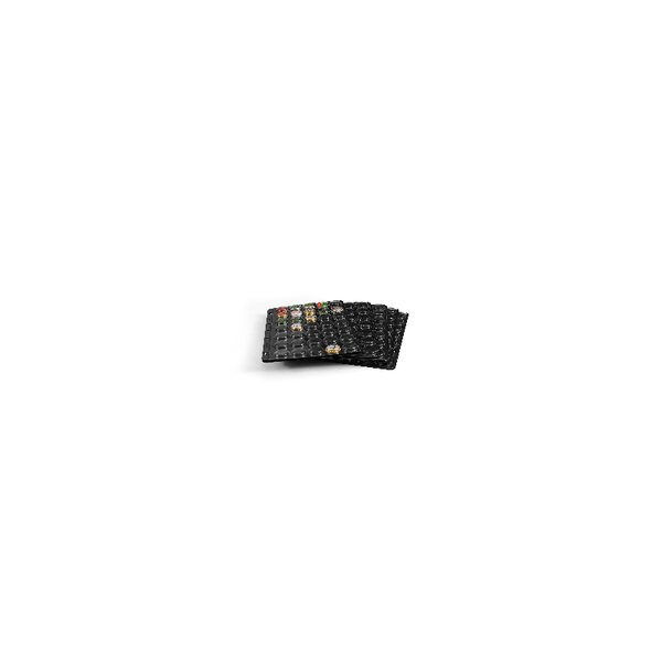 Feuilles noires Compart pour ranger 35 muselets de champagne.