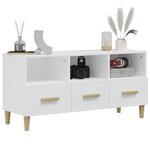 vidaXL Meuble TV Blanc 102x36x50 cm Bois d'ingénierie