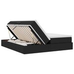 vidaXL Lit avec rangement et matelas Noir 200 x 200 cm Polyester
