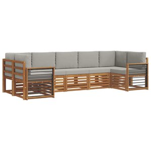 vidaXL Ensemble de canapé d'angle 7 Pièces Gris Naturel et Clair