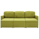 vidaXL Canapé-lit modulaire 3 places Vert Tissu
