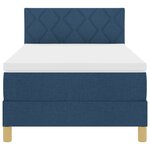 vidaXL Lit avec Sommier avec Matelas Bleu 100x200 cm Tissu