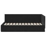 vidaXL Cadre de lit d'angle avec tête de lit Noir 100 x 200 cm Velours