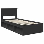 vidaXL Cadre de lit Noir 90 x 200 cm Bois d'ingénierie