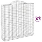 vidaXL Paniers à gabions arqués 7 Pièces 200x50x200/220 cm Fer galvanisé