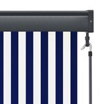 vidaXL Store roulant d'extérieur 140x250 cm Bleu et blanc