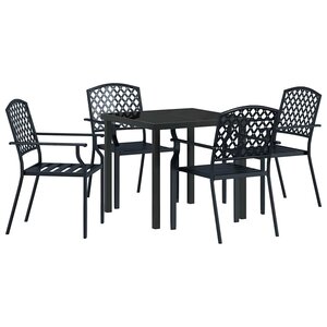 vidaXL Ensemble de salle à manger pour jardin 5 Pièces Anthracite