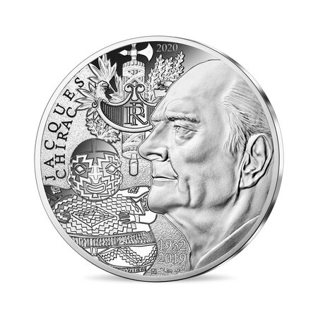 Jacques chirac - monnaie de 10€ argent