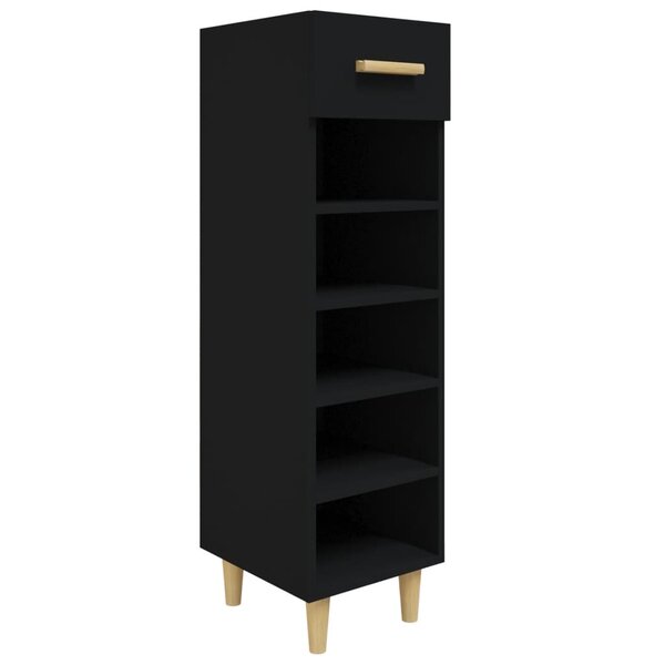 vidaXL Armoire à chaussures Noir 30x35x105 cm Bois d'ingénierie