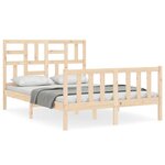 vidaXL Cadre de lit avec tête de lit 140x200 cm bois massif
