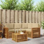 vidaXL Ensemble de canapés d'extérieur 5 Pièces Naturel et Beige