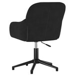 Chaise fauteuil siège pivotante de bureau informatique étude velours noir 02_0024164