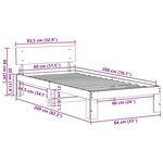vidaXL Cadre de lit avec tête de lit 80x200 cm Bois de pin massif