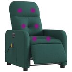 vidaXL Fauteuil de massage inclinable électrique Vert foncé Tissu