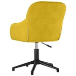 vidaXL Chaise pivotante de bureau Jaune Velours