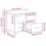 vidaXL Banc d'entrée avec coussin Gris Sonoma 60 x 38 x 46 cm