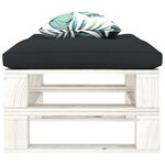 Vidaxl repose-pied palette avec coussin anthracite et fleur bois