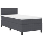 vidaXL Lit avec sommier à ressorts et matelas gris foncé 80x200 cm tissu en velours côtelé