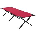 vidaXL Lit de camping pliant 2 Pièces Rouge Tissu Oxford