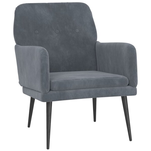 vidaXL Fauteuil Gris foncé 62x79x79 cm Velours
