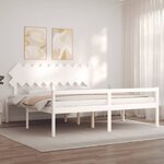 vidaXL Lit pour personne âgée sans matelas blanc 200x200cm bois massif