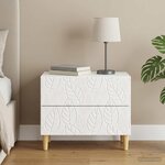 vidaXL Table de chevet Blanc brillant 62 x 34 5 x 48 cm