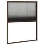 vidaXL Moustiquaire plissée pour fenêtre Aluminium Marron 80x100 cm