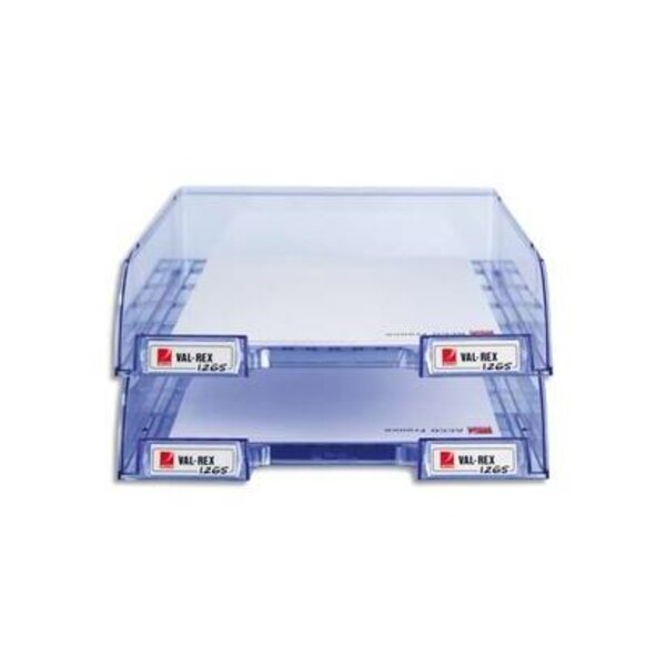 ValRex 1265 Corbeille à courrier coloris bleu translucide REXEL
