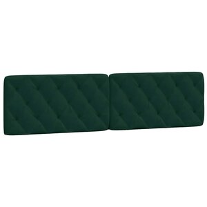 vidaXL Coussin de tête de lit vert foncé 200 cm velours