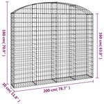 vidaXL Panier de gabions arqué 200x30x160/180 cm Fer galvanisé