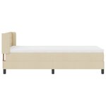 vidaXL Lit box spring avec matelas crème  90x200 cm  en tissu.