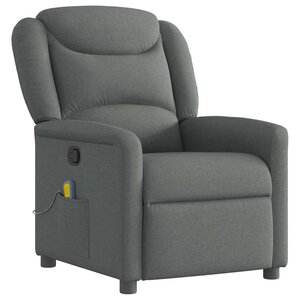 vidaXL Fauteuil de massage inclinable Gris foncé Tissu
