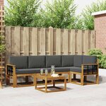 vidaXL Ensemble de canapés d'extérieur 6 Pièces Naturel et Anthracite