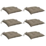 vidaXL Coussins de palette lot de 6 taupe 50x50x7 cm tissu oxford