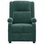 vidaXL Fauteuil inclinable électrique vert foncé velours