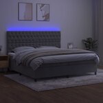 vidaXL Sommier à lattes de lit matelas et LED Gris clair 200x200 cm