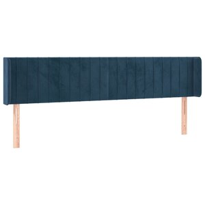 vidaXL Tête de lit avec oreilles Bleu foncé 163x16x78/88 cm Velours