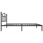 vidaXL Cadre de lit métal sans matelas avec tête de lit noir 90x200 cm