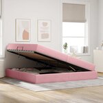 vidaXL Lit avec rangement et matelas Rose 200 x 200 cm Velours