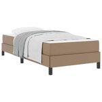 vidaXL Cadre de lit avec matelas Cappuccino 80 x 200 cm tissu