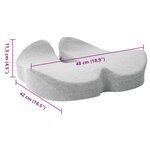 vidaXL Oreiller avec oreiller Gris clair 50 x 43 x 10 cm Coton