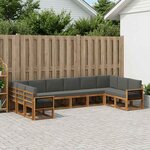 vidaXL Ensemble de canapés d'extérieur 10 Pièces Naturel et Anthracite