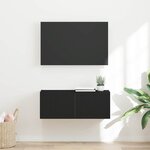 vidaXL Meuble TV mural Noir 60 x 31 x 29.5 cm Bois d'ingénierie