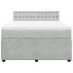 vidaXL Sommier à lattes de lit et matelas Gris clair 140x200cm Velours