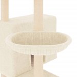 vidaXL Arbre à chat avec griffoirs en sisal crème 143 cm