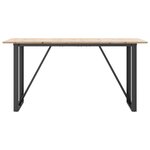 vidaXL Table à manger cadre en O 160x80x75 cm bois de pin massif acier
