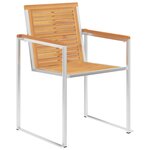 vidaXL Chaises de jardin lot de 6 avec coussins Bois de teck massif