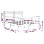vidaXL Cadre de lit sans matelas blanc bois de pin massif